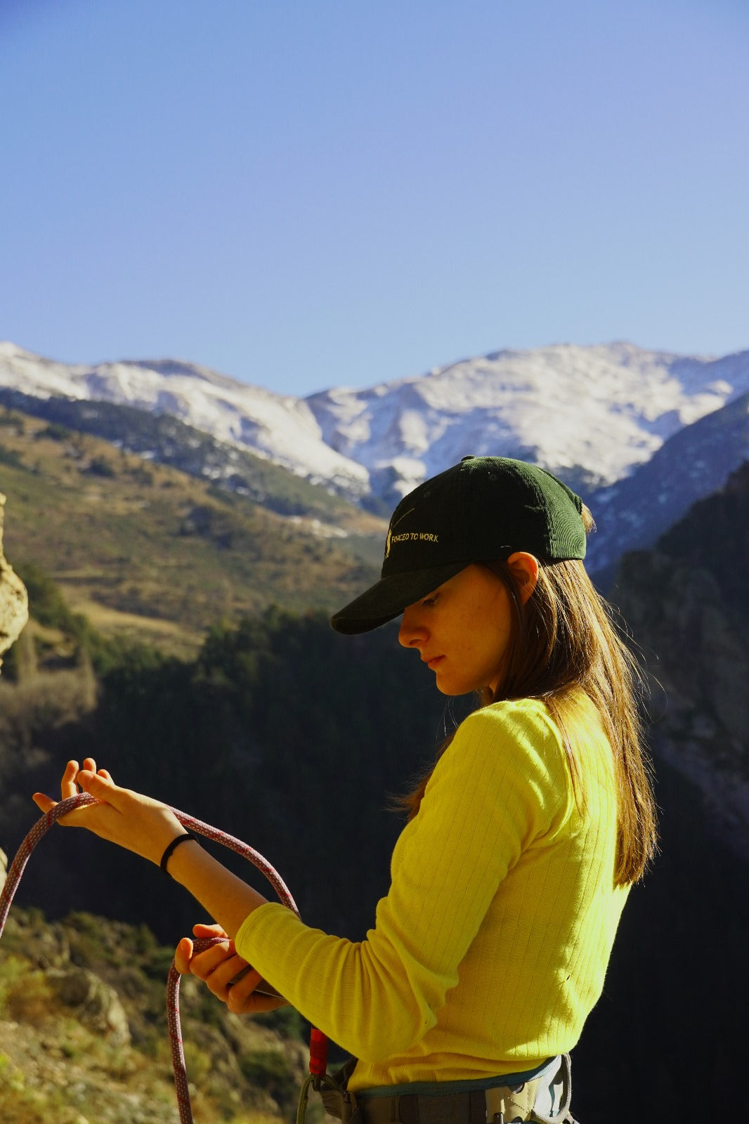 Corduroy Cap - Born To Fish Forced to Work - Olive Green